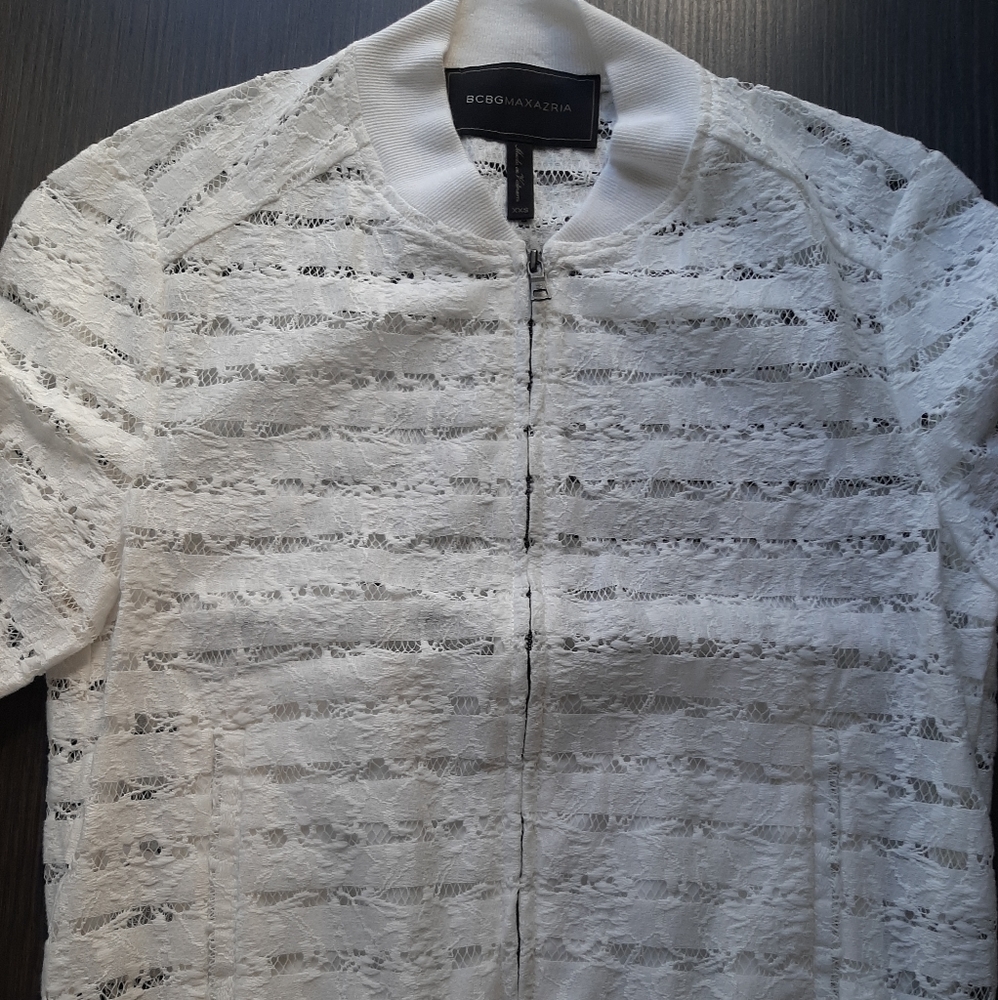 White BCBG zipup jacket, barely worn